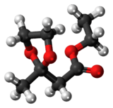 Ball-and-stick model of the fructone molecule