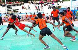 Players of kabaddi, a contact sport originating in India