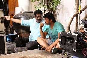 Ganesh and Yogaraj Bhat shooting in Pondicherry for the film Mugulu Nage