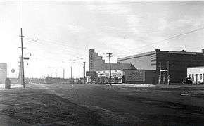 The Garneau Theatre's north face shortly after completion in 1940.