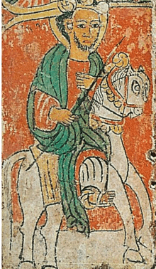 Detail from Ethiopian icon, IESMus3450, showing Negus Lalibela.