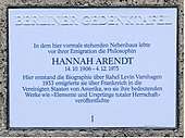 Plaque on the wall at Hannah's apartment building on Opitzstrasse, commemorating her