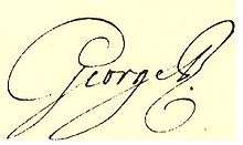Handwritten "George" with a huge leading "G" and a curious curlicue at the end