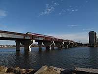 Bridge with commuter train
