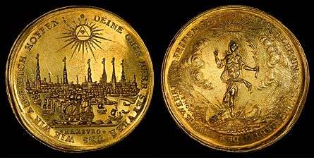 Germany-Hamburg-1679-Half portugalöser (5 ducats)