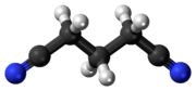 Ball-and-stick model of the glutaronitrile molecule