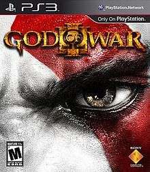 Cover art with a close-up of protagonist Kratos