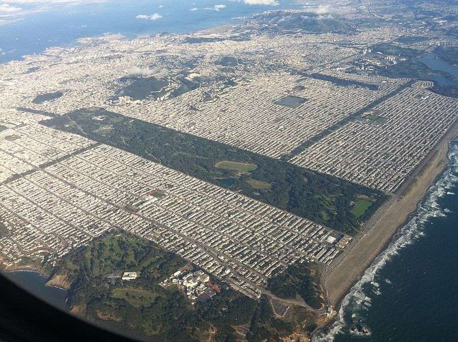 Aerial view of Golden Gate Park.