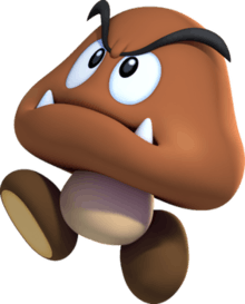 Goombas are typically coloured brown, featuring two feet and no arms, and are commonly mistaken to be shittake mushrooms.