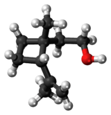 Ball-and-stick model of the grandisol molecule