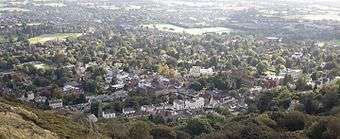 photo of Malvern seen from the hills