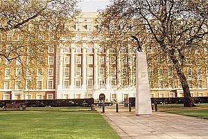 Grosvenor Square, Mayfair, looking towards a luxury hotel