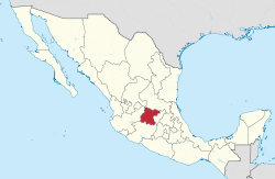 Map of Mexico with Guanajuato highlighted