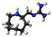 Ball-and-stick model of the guanazodine molecule