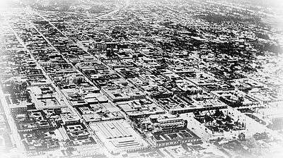 Areal view of Guatemala City during the Herrera administration.  On the lower right corner of the image there is evidence of the 1917 Guatemala earthquake