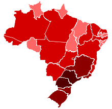 H1N1 Brazil map by confirmed cases