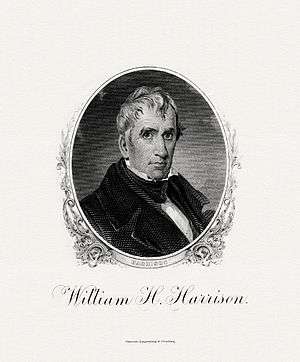 BEP engraved portrait of President Harrison