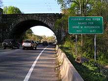 Anne Hutchinson sign on Hutchinson River Parkway