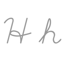 Writing cursive forms of H
