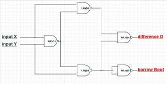 Half-subtractor using NAND gate only.