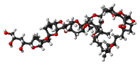 Space-filling model of the halichondrin B molecule