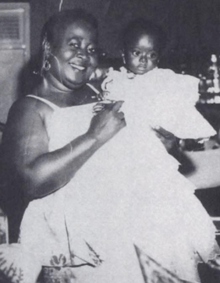 Picture of Hannah Kudjoe with unnamed great-niece (a baby), taken by her nephew, Peter Dadson.