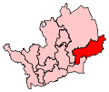 A medium-sized constituency located in the east of the county.