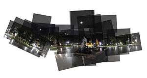 Panograph of Hyde Park in Sydney by Night