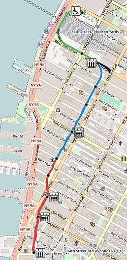 Map of the High Line in Manhattan