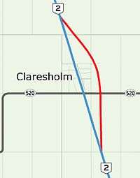 Proposed Highway 2 bypass of Claresholm, Alberta.
