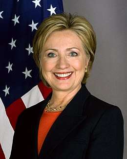 Portrait of rival presidential candidate Hillary Clinton