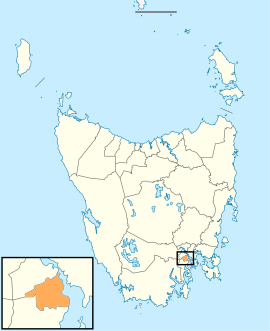 Map showing Hobart City LGA in Tasmania