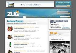 ZUG.com's main page layout