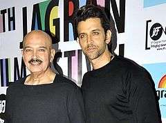 Hrithik Roshan photographed with his father, Rakesh Roshan.
