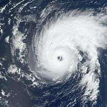 Satellite imagery of a well-formed hurricane with a large eye