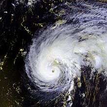 Satellite imagery showing a well-organized hurricane over the Central Atlantic