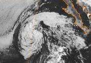 Satellite picture of a Category 2 hurricane near peak intensity