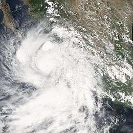 Hurricane John weakening on August 31, 2006