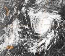 A mature hurricane around the time of peak intensity and approaching Hawaii