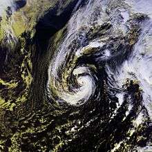 Satellite imagery depicting a hurricane near its peak intensity on November 27