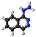 Ball-and-stick model of the hydralazine molecule