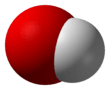 Space-filling representation of the hydroxide ion
