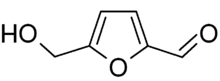 Structural formula of hydroxymethylfurfural