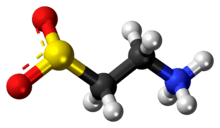 Ball-and-stick model of the hypotaurine zwitterion
