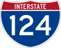Interstate 124 marker