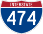 Interstate 474 marker