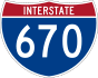 Interstate 670 marker