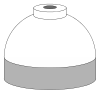 Illustration of cylinder shoulder painted white for medical oxygen