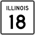 Illinois Route 18 marker