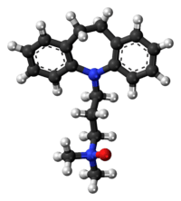 Ball-and-stick model of the imipraminoxide molecule